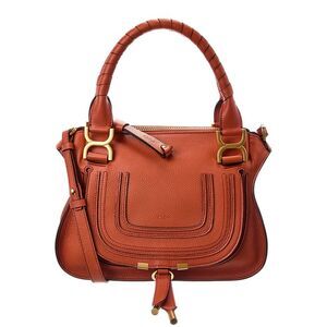 Chloé Marcie Small Leather Satchel, Orange